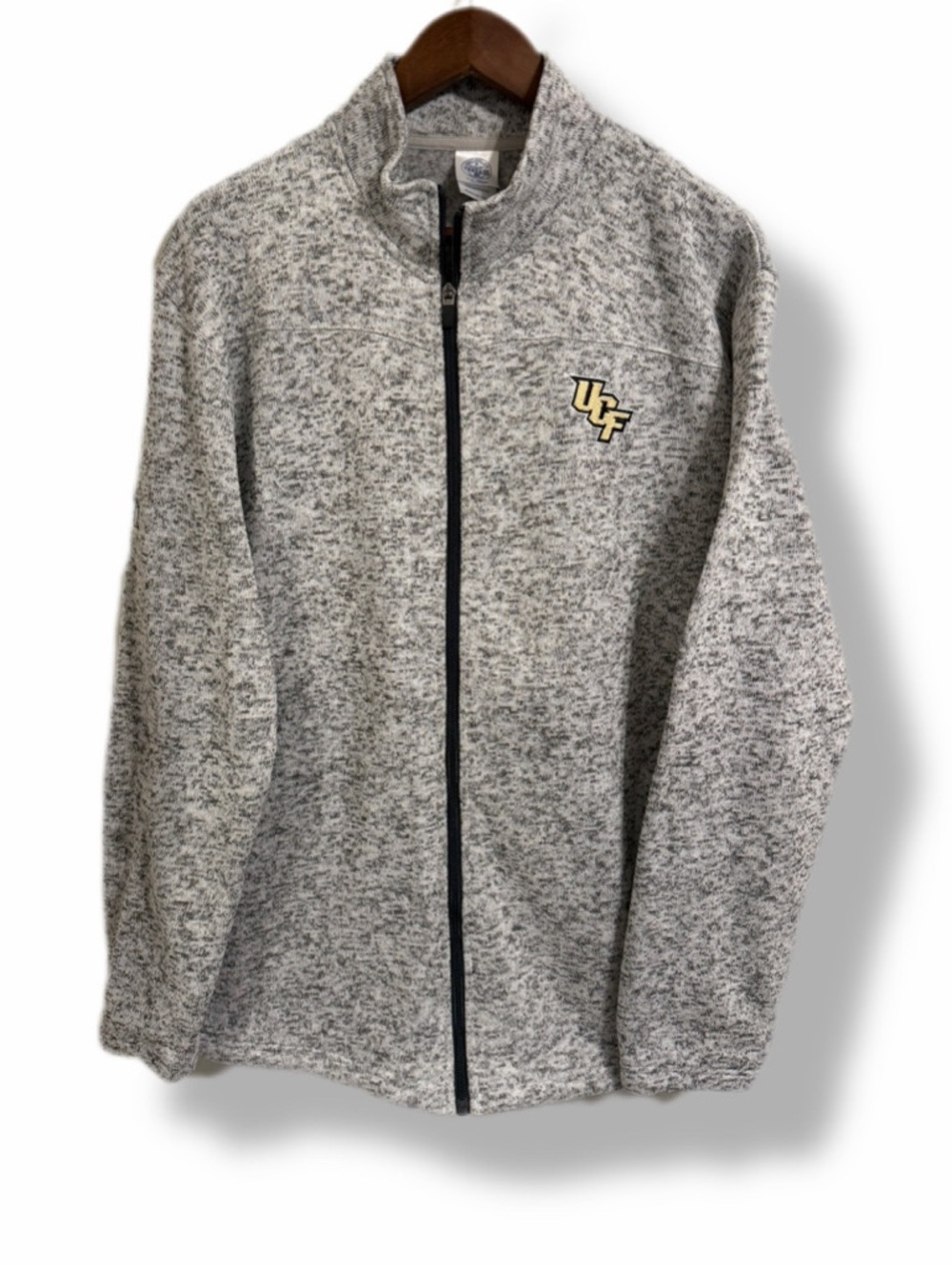 UCF Knights Full Zip Jacket Rivalry Threads Gray Fleece Embroidered L